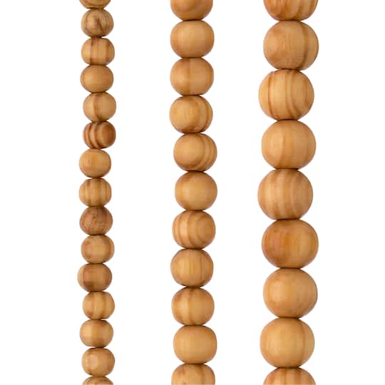 Natural Wooden Round Beads by Bead Landing&#x2122;
